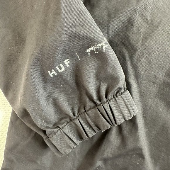 HUF Worldwide Tour Anorak Windbreaker Pullover Jacket Black Big H Logo Men Small - Picture 6 of 10